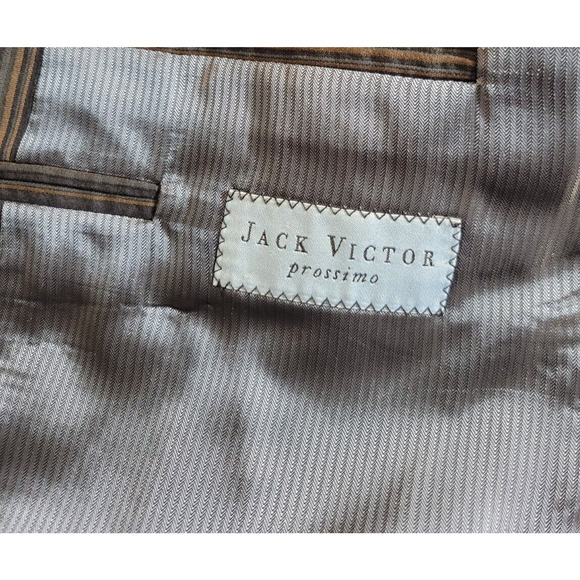 Jack Victor Prossimo Gray Striped 3-Button Formal Career Sport Coat Mens 44L - Picture 5 of 16